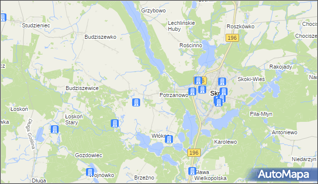 mapa Potrzanowo, Potrzanowo na mapie Targeo