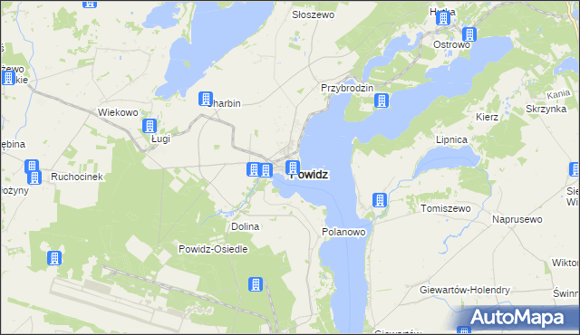 mapa Powidz powiat słupecki, Powidz powiat słupecki na mapie Targeo