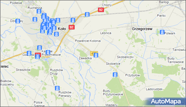 mapa Powiercie, Powiercie na mapie Targeo