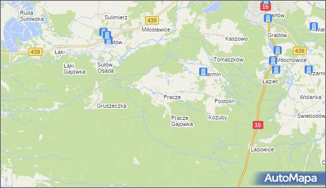 mapa Pracze, Pracze na mapie Targeo