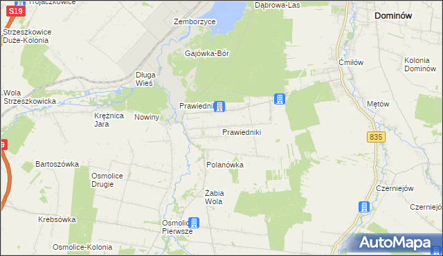 mapa Prawiedniki, Prawiedniki na mapie Targeo