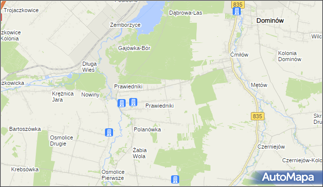 mapa Prawiedniki-Kolonia, Prawiedniki-Kolonia na mapie Targeo