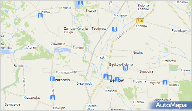 mapa Prażki, Prażki na mapie Targeo