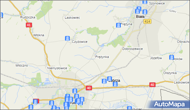 mapa Prężynka, Prężynka na mapie Targeo