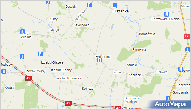 mapa Próchenki, Próchenki na mapie Targeo