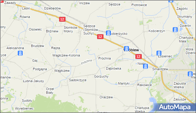 mapa Próchna, Próchna na mapie Targeo