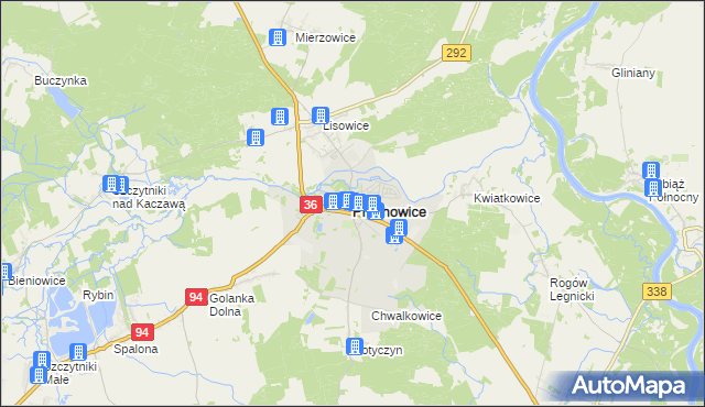 mapa Prochowice, Prochowice na mapie Targeo