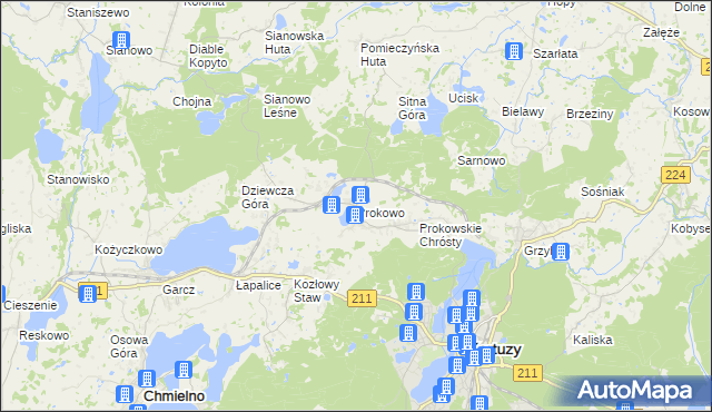 mapa Prokowo, Prokowo na mapie Targeo