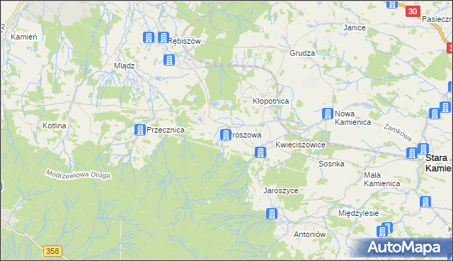 mapa Proszowa, Proszowa na mapie Targeo