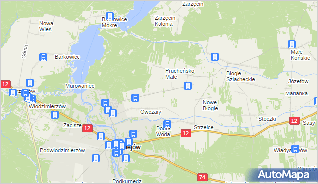 mapa Prucheńsko Duże, Prucheńsko Duże na mapie Targeo