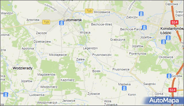 mapa Prusinowiczki, Prusinowiczki na mapie Targeo