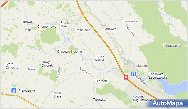 mapa Pruska Wielka, Pruska Wielka na mapie Targeo