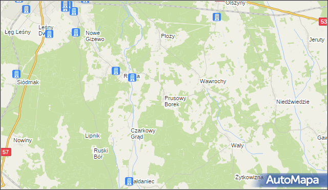 mapa Prusowy Borek, Prusowy Borek na mapie Targeo