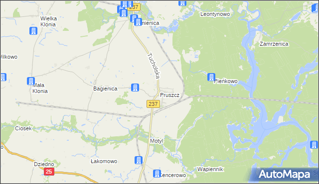 mapa Pruszcz gmina Gostycyn, Pruszcz gmina Gostycyn na mapie Targeo