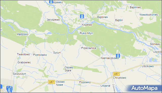 mapa Przeciwnica, Przeciwnica na mapie Targeo