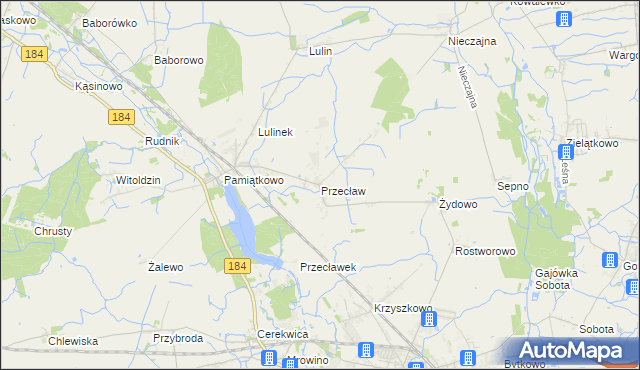 mapa Przecław gmina Szamotuły, Przecław gmina Szamotuły na mapie Targeo