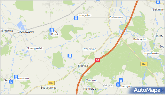 mapa Przećmino, Przećmino na mapie Targeo