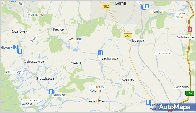 mapa Przedborowa, Przedborowa na mapie Targeo