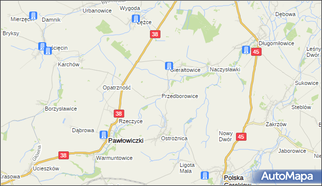 mapa Przedborowice, Przedborowice na mapie Targeo