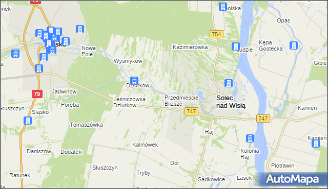 mapa Przedmieście Bliższe, Przedmieście Bliższe na mapie Targeo