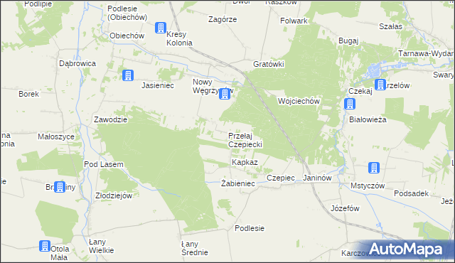 mapa Przełaj Czepiecki, Przełaj Czepiecki na mapie Targeo