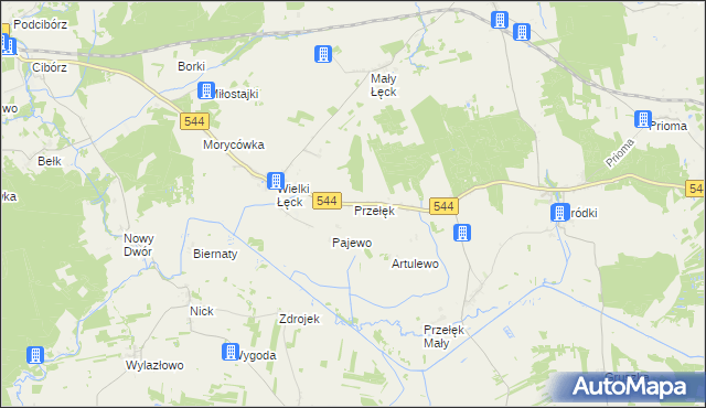 mapa Przełęk gmina Płośnica, Przełęk gmina Płośnica na mapie Targeo