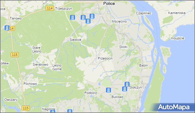 mapa Przęsocin, Przęsocin na mapie Targeo