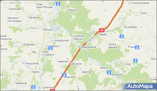 mapa Przewodowice, Przewodowice na mapie Targeo