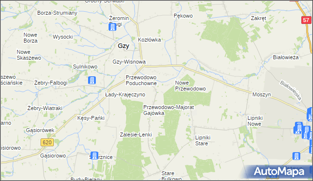 mapa Przewodowo-Majorat, Przewodowo-Majorat na mapie Targeo