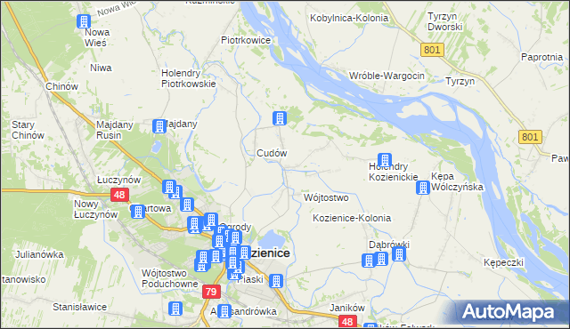 mapa Przewóz gmina Kozienice, Przewóz gmina Kozienice na mapie Targeo