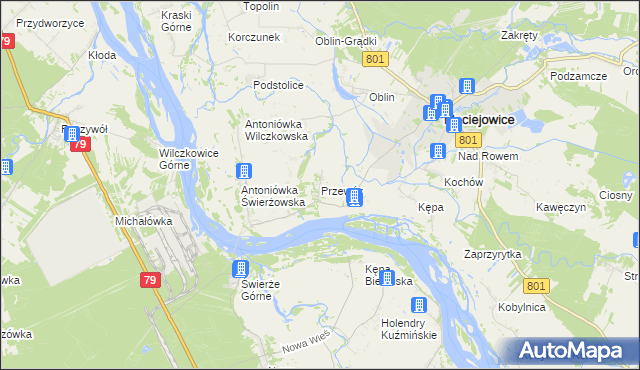 mapa Przewóz gmina Maciejowice, Przewóz gmina Maciejowice na mapie Targeo