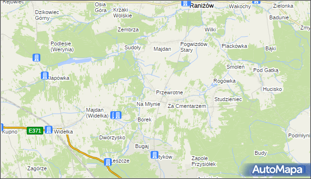 mapa Przewrotne, Przewrotne na mapie Targeo