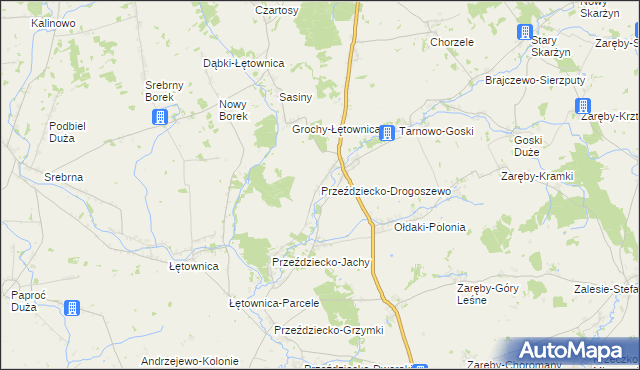 mapa Przeździecko-Drogoszewo, Przeździecko-Drogoszewo na mapie Targeo