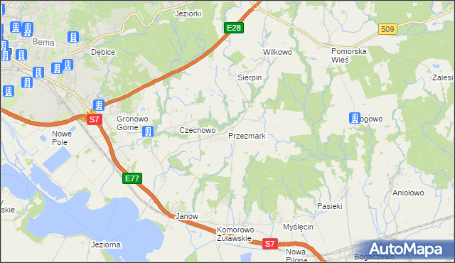 mapa Przezmark gmina Elbląg, Przezmark gmina Elbląg na mapie Targeo