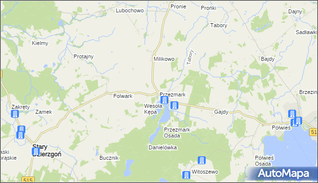 mapa Przezmark gmina Stary Dzierzgoń, Przezmark gmina Stary Dzierzgoń na mapie Targeo