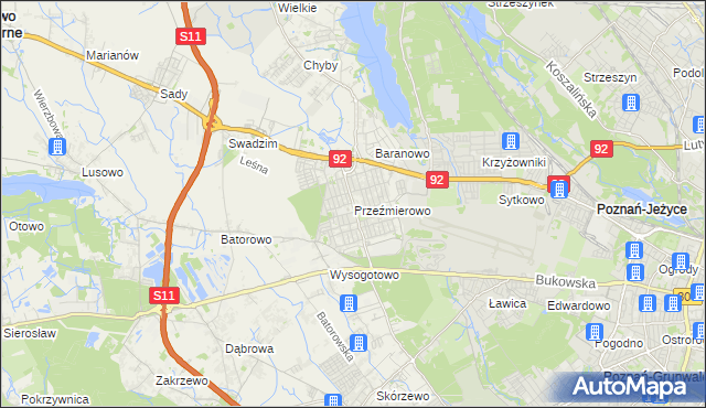 mapa Przeźmierowo, Przeźmierowo na mapie Targeo