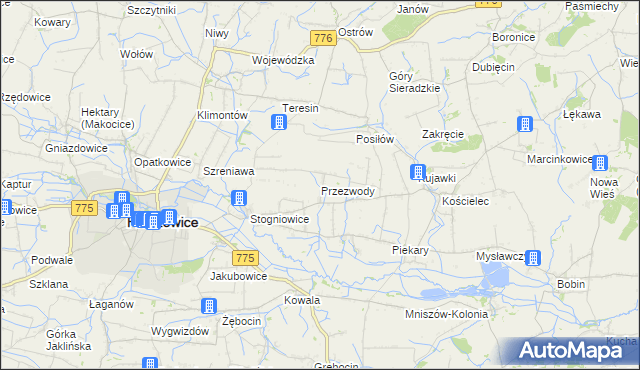 mapa Przezwody gmina Proszowice, Przezwody gmina Proszowice na mapie Targeo