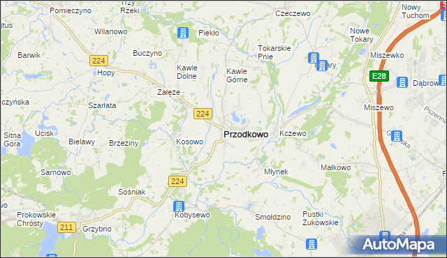 mapa Przodkowo, Przodkowo na mapie Targeo