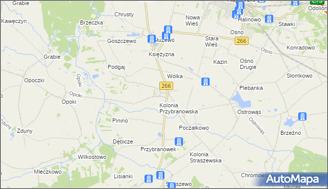 mapa Przybranowo, Przybranowo na mapie Targeo