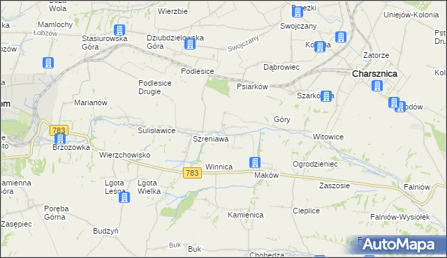 mapa Przybysławice gmina Gołcza, Przybysławice gmina Gołcza na mapie Targeo