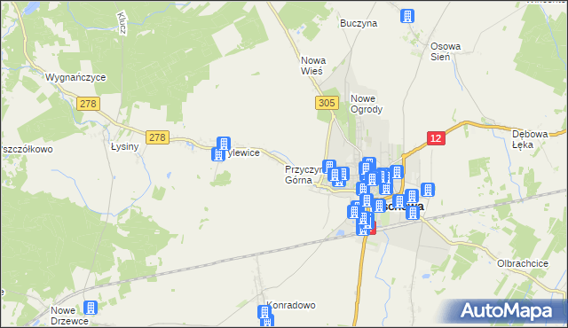 mapa Przyczyna Górna, Przyczyna Górna na mapie Targeo