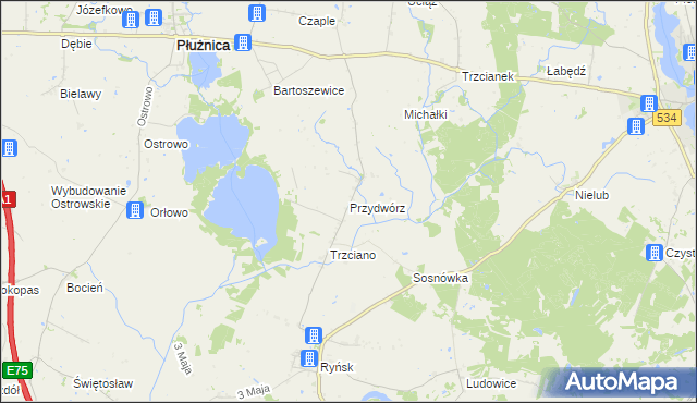 mapa Przydwórz, Przydwórz na mapie Targeo