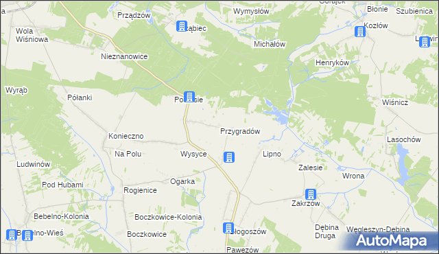 mapa Przygradów, Przygradów na mapie Targeo