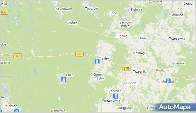 mapa Przyłęk gmina Niwiska, Przyłęk gmina Niwiska na mapie Targeo