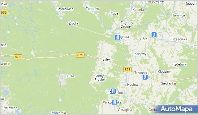 mapa Przyłęk gmina Niwiska, Przyłęk gmina Niwiska na mapie Targeo