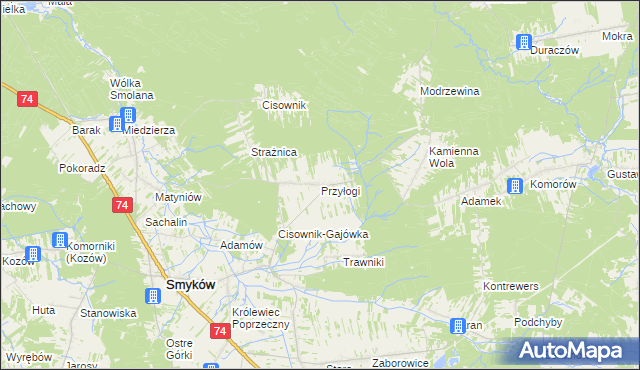 mapa Przyłogi, Przyłogi na mapie Targeo