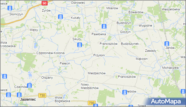 mapa Przyłom, Przyłom na mapie Targeo