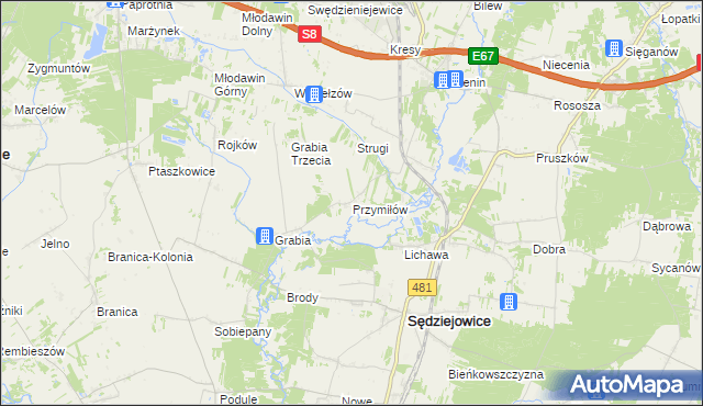 mapa Przymiłów, Przymiłów na mapie Targeo