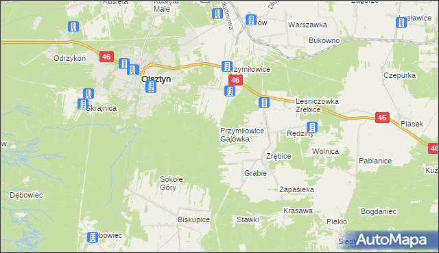 mapa Przymiłowice Gajówka, Przymiłowice Gajówka na mapie Targeo