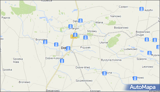 mapa Przysiek gmina Dobre, Przysiek gmina Dobre na mapie Targeo